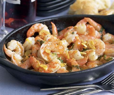garlicky-shrimp-with-basil-recipe-finecooking image