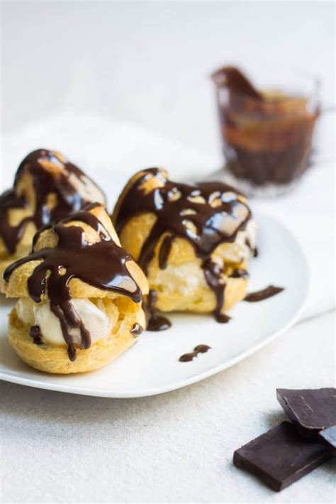 profiteroles-recipe-cream-puffs-with-chocolate-sauce image