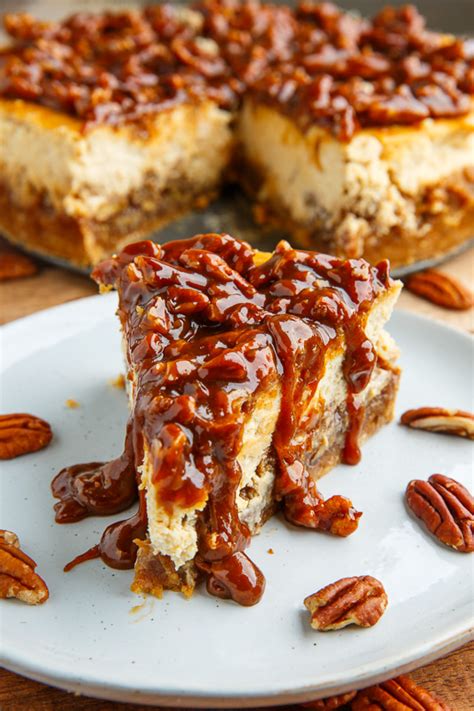 pecan-pie-cheesecake-with-pecan-caramel-sauce image