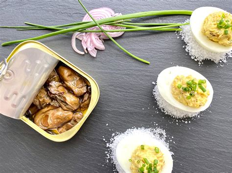 deviled-eggs-with-a-smoked-oyster-twist-pipsqueaking image