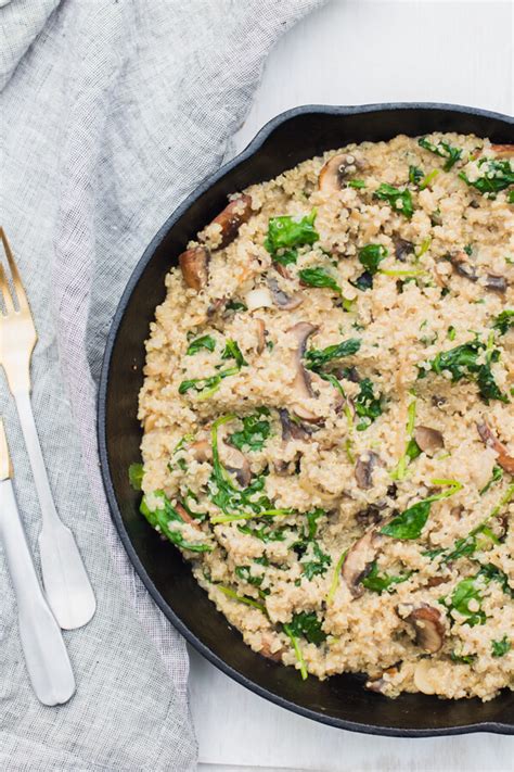 one-pot-creamy-quinoa-with-kale-and-mushrooms image