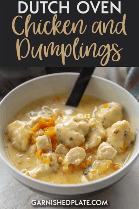 dutch-oven-chicken-and-dumplings-garnished-plate image