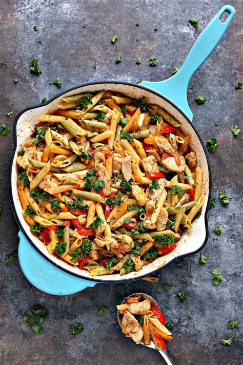 30-minute-chicken-vegetable-skillet-pasta-cravings-of-a image
