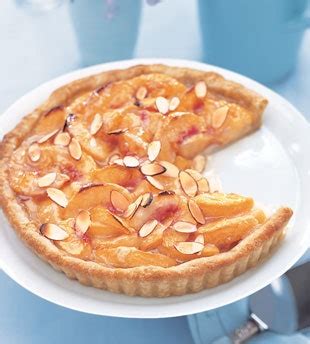 honey-glazed-peach-tart-with-mascarpone-cream-epicurious image