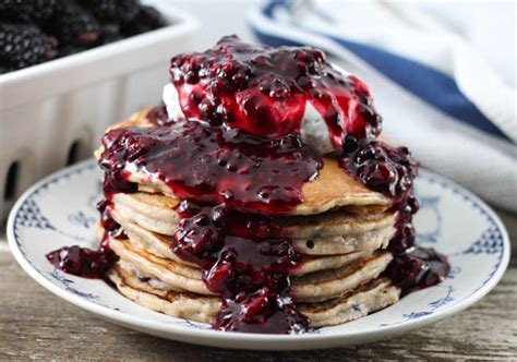 blackberry-buttermilk-pancakes-with-blackberry-syrup image