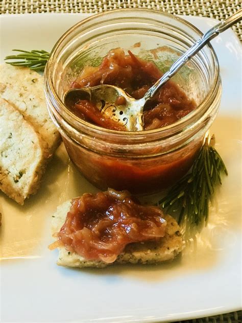 sweet-tomato-onion-jam-with-rosemary-parmesan image