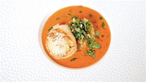 seared-scallops-in-harissa-beurre-blanc-pure-food image