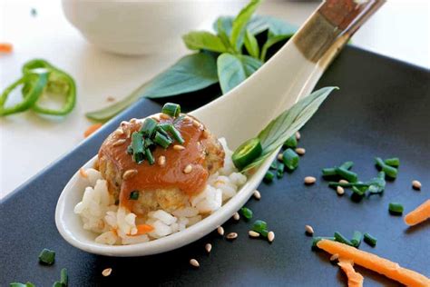 spicy-asian-meatballs-and-rice-appetizer image