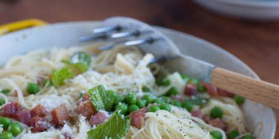 angel-hair-with-peas-and-pancetta-recipe-delish image