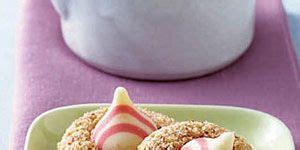 strawberry-almond-candy-kiss-cookies image