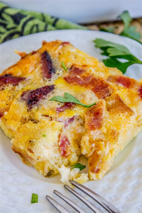 overnight-egg-casserole-recipe-with-bacon-the-food image