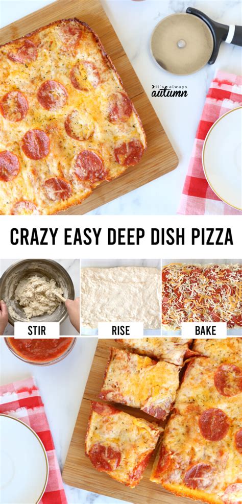 the-easiest-deep-dish-pan-pizza-recipe-4-ingredient image