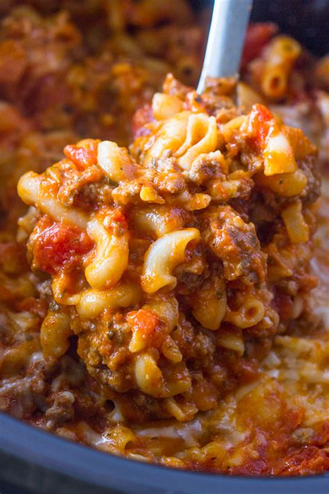 slow-cooker-ground-beef-and-cheese-pasta image