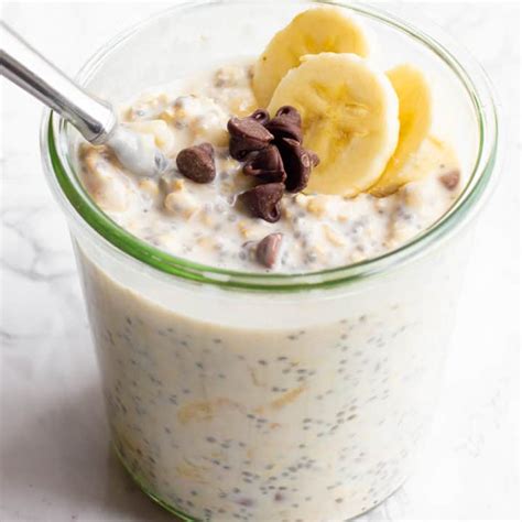 healthy-banana-chocolate-chip-overnight-oats image