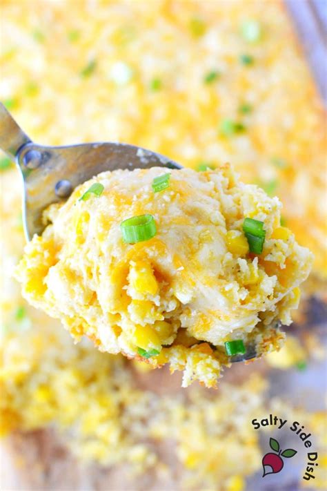 super-cheesy-corn-casserole-without-jiffy-salty-side image