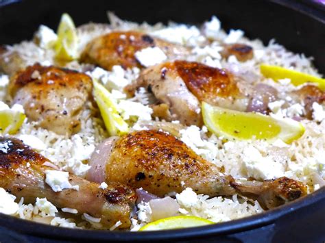lemony-greek-rice-pilaf-pilafi-recipe-with-chicken-legs image