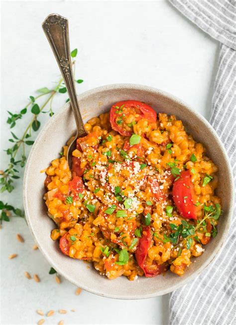 farro-risotto-with-cherry-tomatoes-no-stir-method image