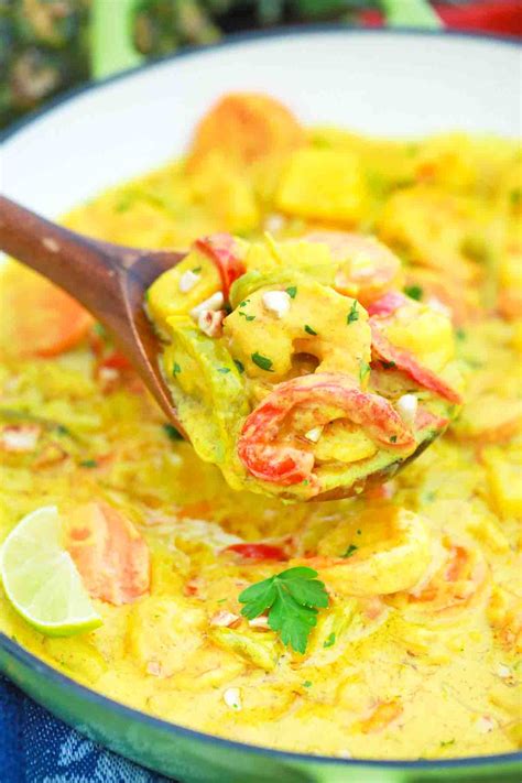 pineapple-coconut-shrimp-curry-recipe-sweet-and image