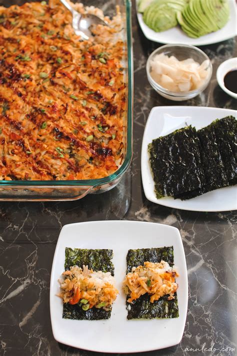 salmon-sushi-bake-recipe-easy-entertaining-meals image