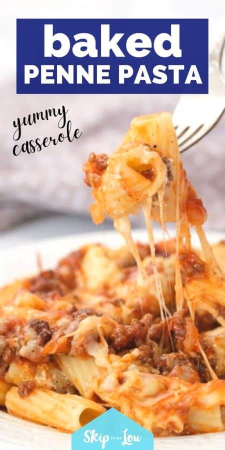 baked-penne-pasta-casserole-recipe-skip-to-my-lou image