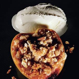 roasted-peaches-with-amaretti-crumble-recipe-bon image