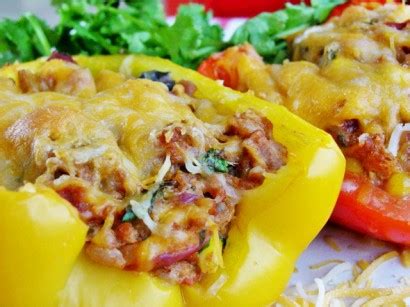 turkey-and-farro-stuffed-peppers image