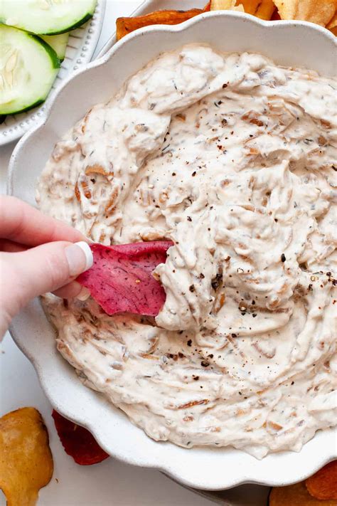 healthy-french-onion-dip-erin-lives-whole image