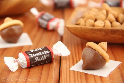 tootsie-roll-acorns-amys-healthy-baking image