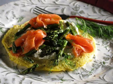 opened-faced-omelet-with-lemon-dill-cream-cheese image