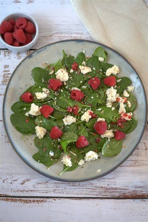 spinach-raspberry-and-feta-salad-divalicious image
