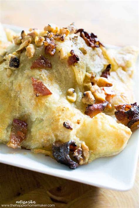 maple-bacon-baked-brie-with-crushed-walnuts-easy image
