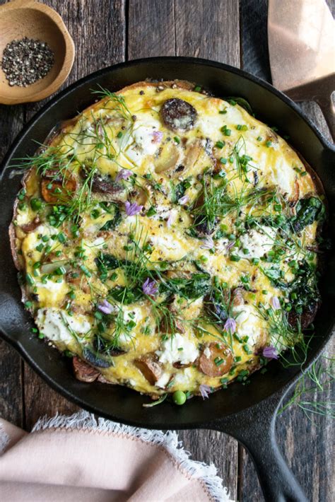 garden-frittata-with-goat-cheese-potatoes-the image