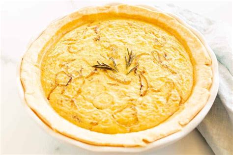 the-tastiest-cheese-and-onion-quiche-julie-blanner image