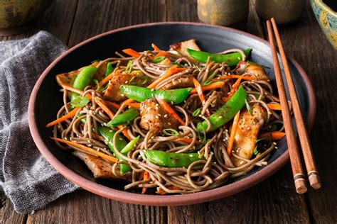 stir-fried-pork-with-snap-peas-and-soba-noodles image