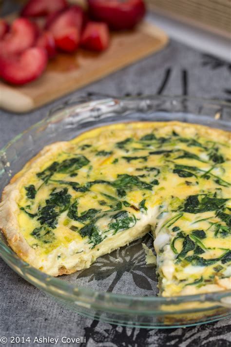 spinach-green-onion-and-smoked-gouda-quiche image