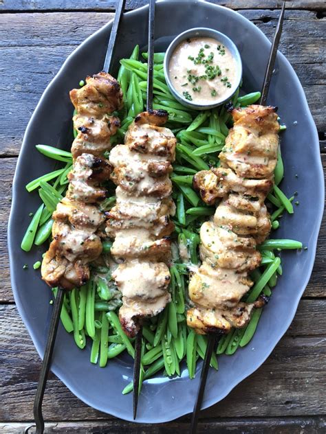 whole30-chicken-kabobs-with-spicy-almond-sauce image