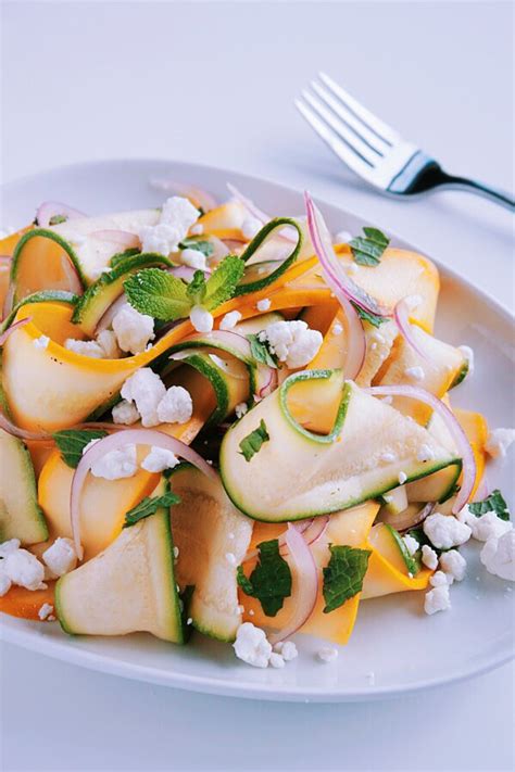 shaved-summer-squash-salad-with-goat-cheese-and-mint image