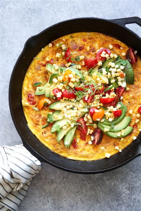 mexican-breakfast-frittata-with-corn-salsa-and-avocado image