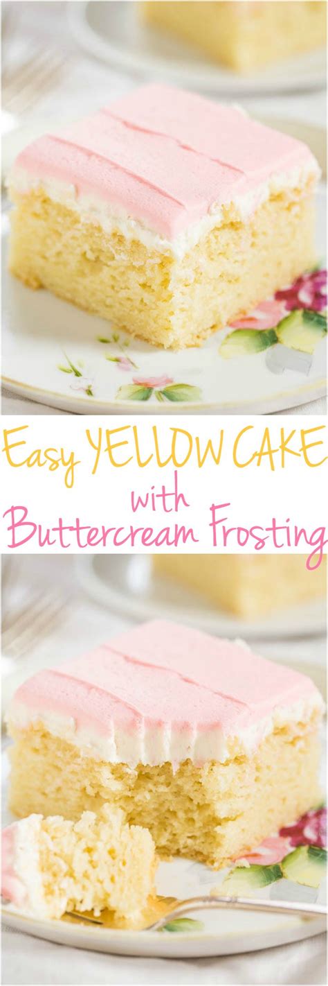 easy-yellow-cake-with-buttercream-frosting-averie image