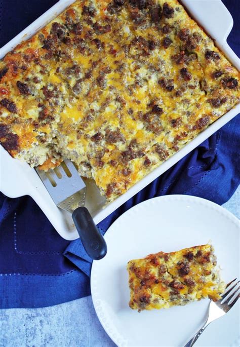 sausage-and-egg-overnight-breakfast-casserole-amees image