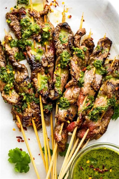 easy-grilled-beef-kebab-recipe-with-chimichurri image