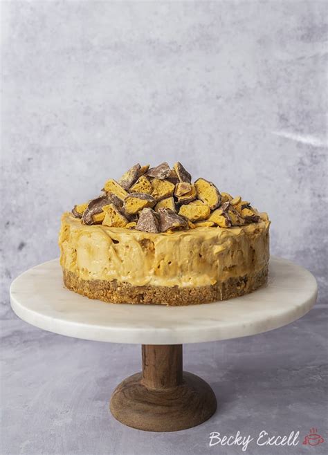 my-no-bake-gluten-free-honeycomb-cheesecake image