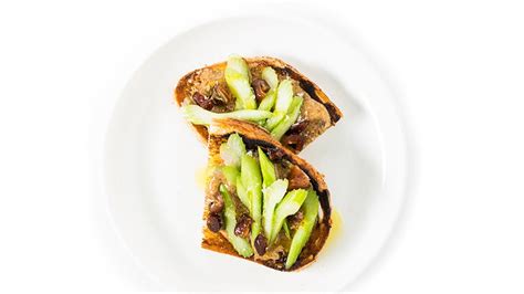 celery-date-and-almond-butter-toasts-recipe-bon-apptit image
