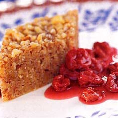 semolina-walnut-cake-with-sour-cherry-compote image