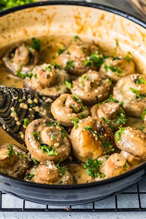 creamy-garlic-mushrooms-recipe-the-cookie-rookie image