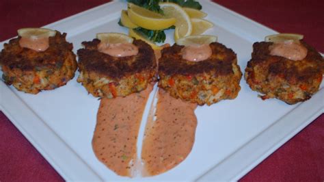 blackened-crawfish-and-lump-crab-cakes-food image
