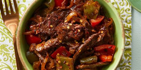 ginger-beef-stir-fry-with-peppers-recipe-eatingwell image