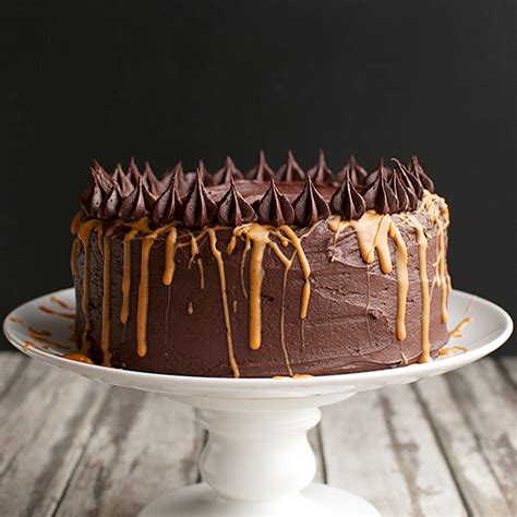 the-best-peanut-butter-cake-with-dark-chocolate image