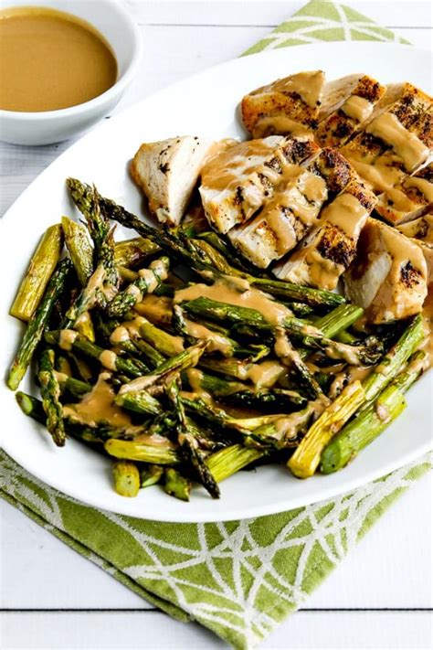 chicken-and-roasted-asparagus-with-tahini-sauce-video image