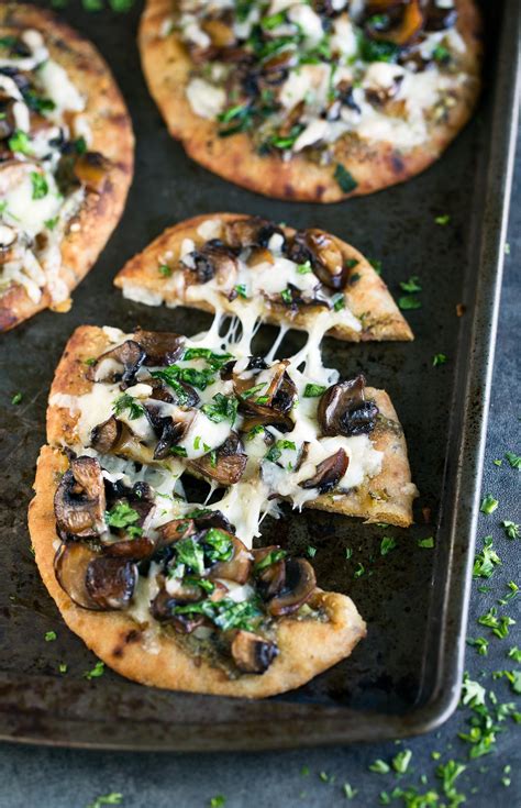 caramelized-mushroom-flatbread-pizzas-peas-and image